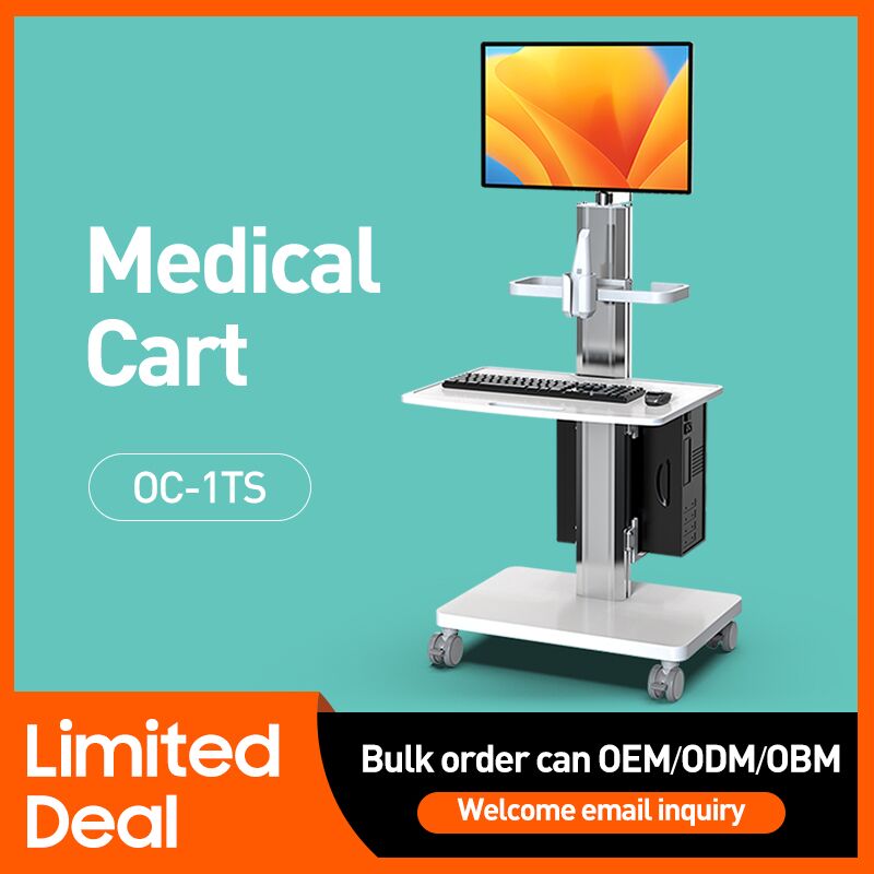 OC-1TS Dental Laboratory Equipment-Silent Wheel, Dental Scanning, Medical Moving Host/Monitor Equipment-Removable Display Case, Bracket