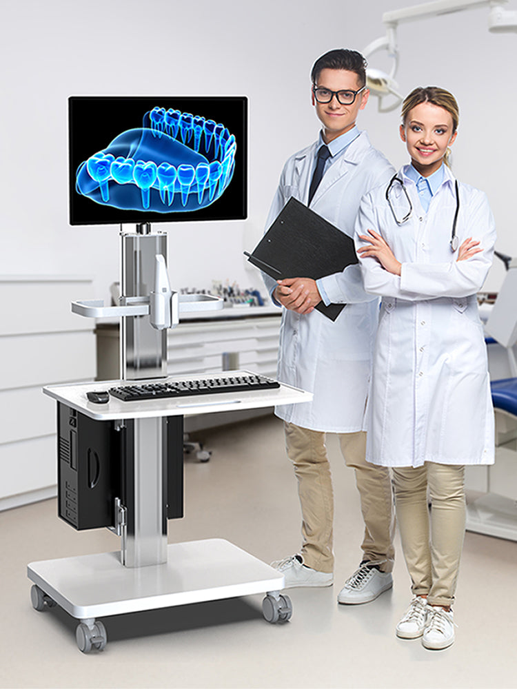 OC-1TS Dental Laboratory Equipment-Silent Wheel, Dental Scanning, Medical Moving Host/Monitor Equipment-Removable Display Case, Bracket