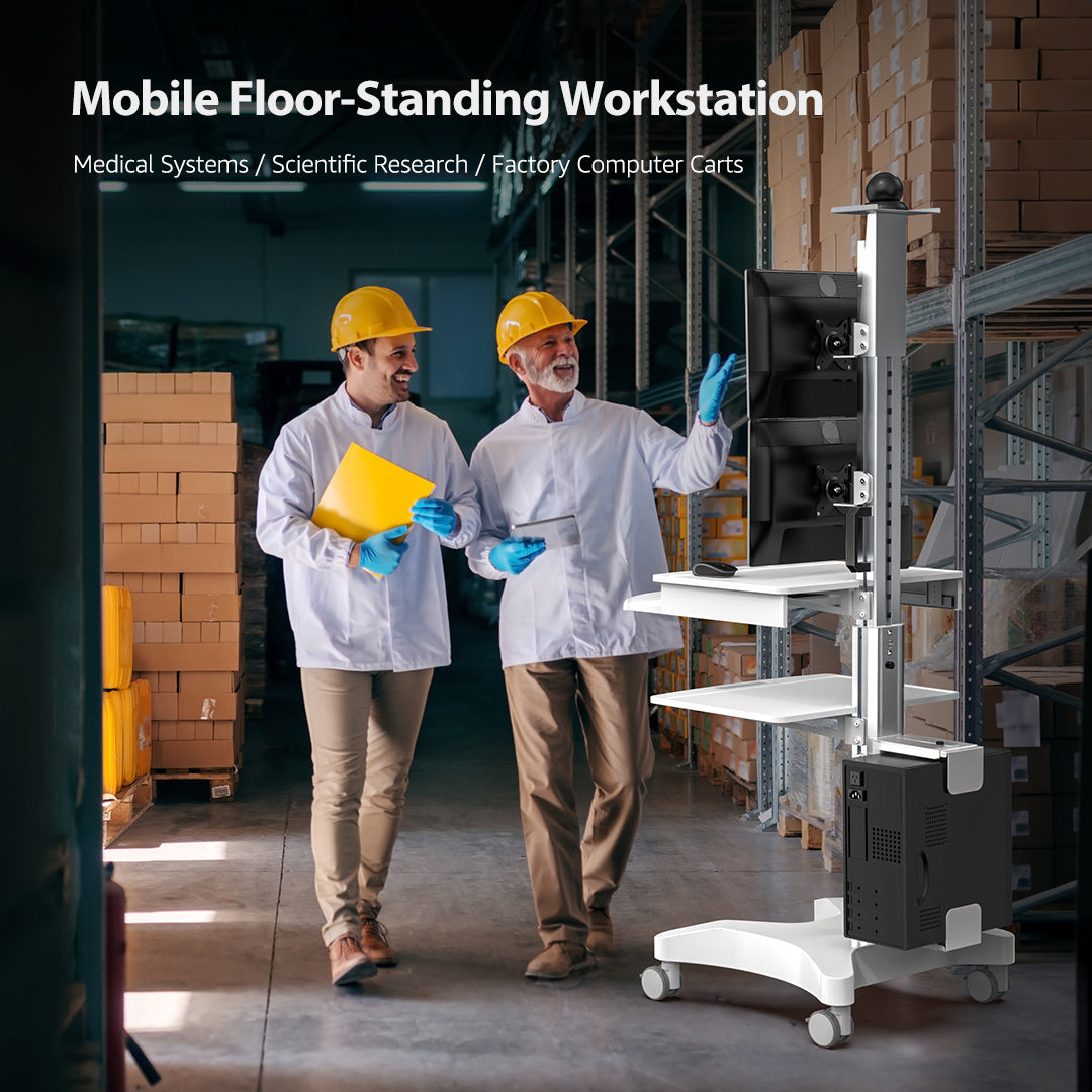 H2V Laboratory Equipment-Silent Wheel, Dental Scanning, Medical Moving Host/Monitor Equipment-Removable Display Case, Bracket