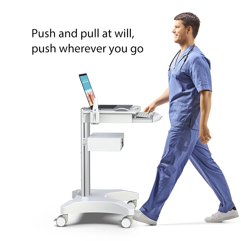 OC-3 Bewiser Medical Cart with Oral Scanner Stand Dental Clinic Cart with Wheels for Hospital and Beauty Salon