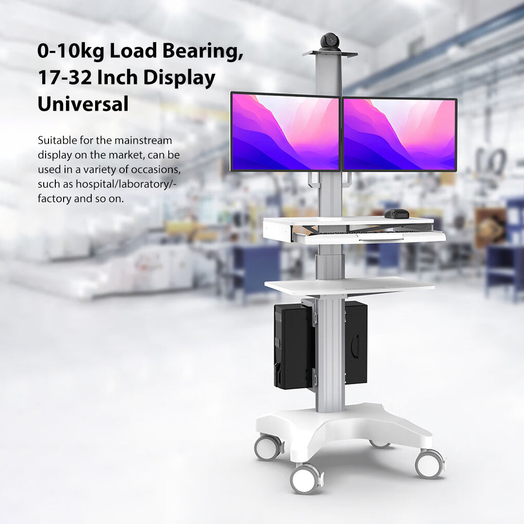 H2 Laboratory Equipment-Silent Wheel, Dental Scanning, Medical Moving Host/Monitor Equipment-Removable Display Case, Bracket