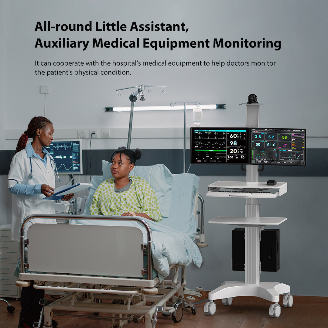 H2 Laboratory Equipment-Silent Wheel, Dental Scanning, Medical Moving Host/Monitor Equipment-Removable Display Case, Bracket