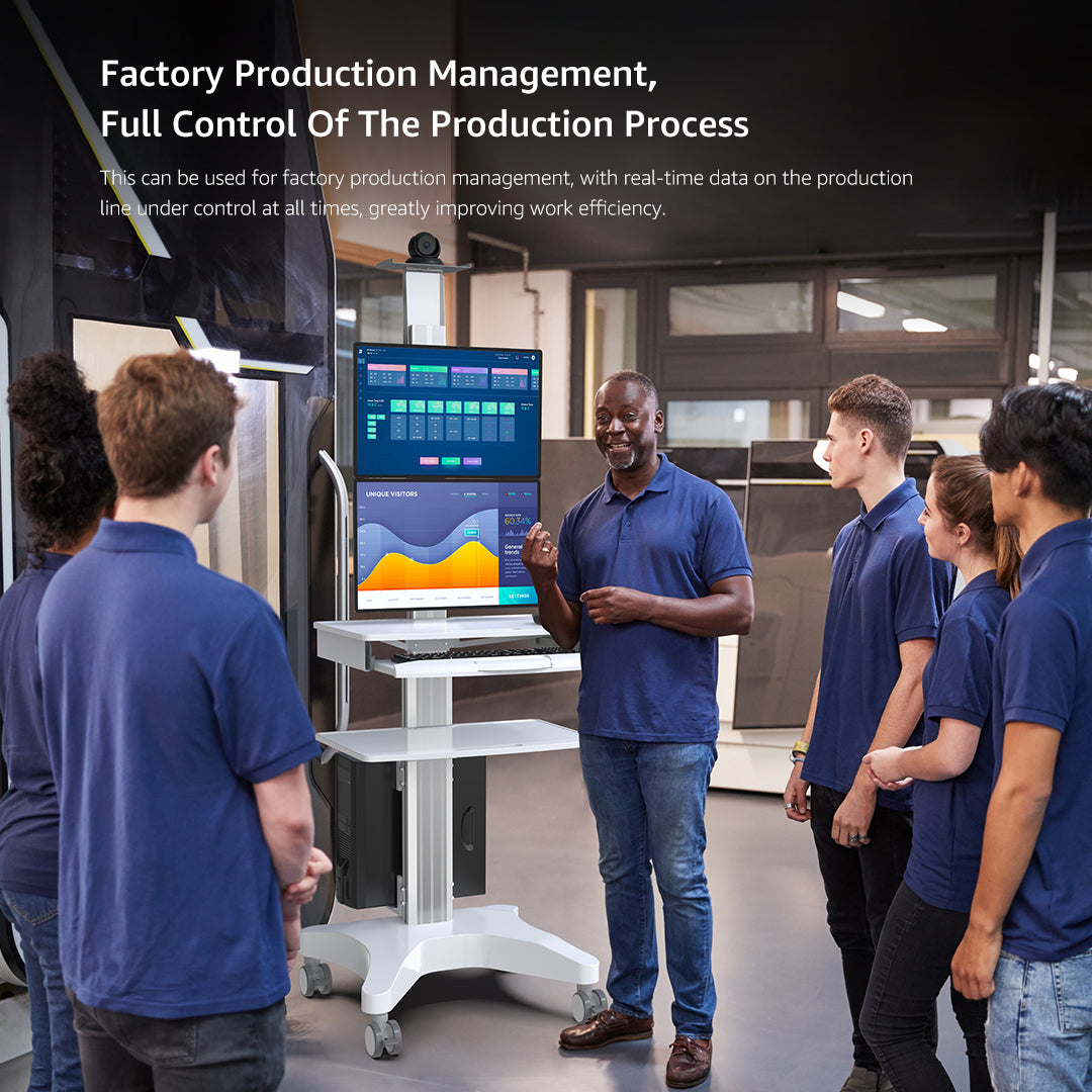 H2V Laboratory Equipment-Silent Wheel, Dental Scanning, Medical Moving Host/Monitor Equipment-Removable Display Case, Bracket