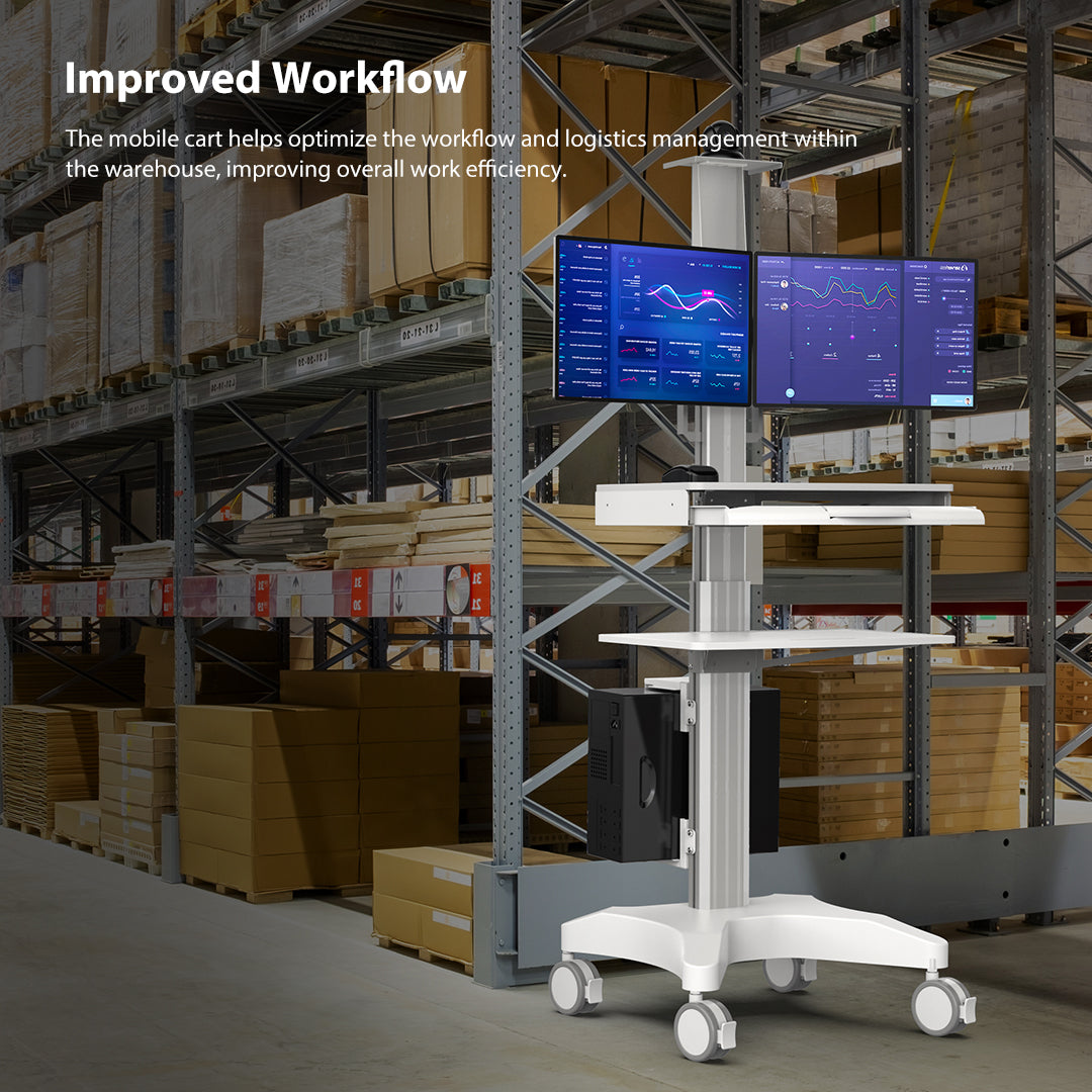 H2 Laboratory Equipment-Silent Wheel, Dental Scanning, Medical Moving Host/Monitor Equipment-Removable Display Case, Bracket