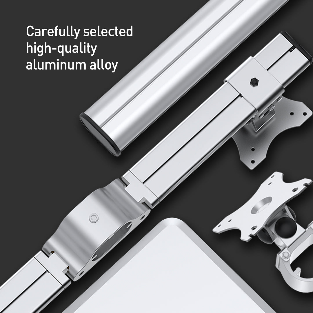 BEWISER Triple Heavy Duty Monitor Stand - Vertical Heavy Duty Monitor Riser Fits Two 17 to 27 Inch Screen and One 49 Inch Screen with Swivel, Tilt, Height Adjustable,weight capacity up to 33