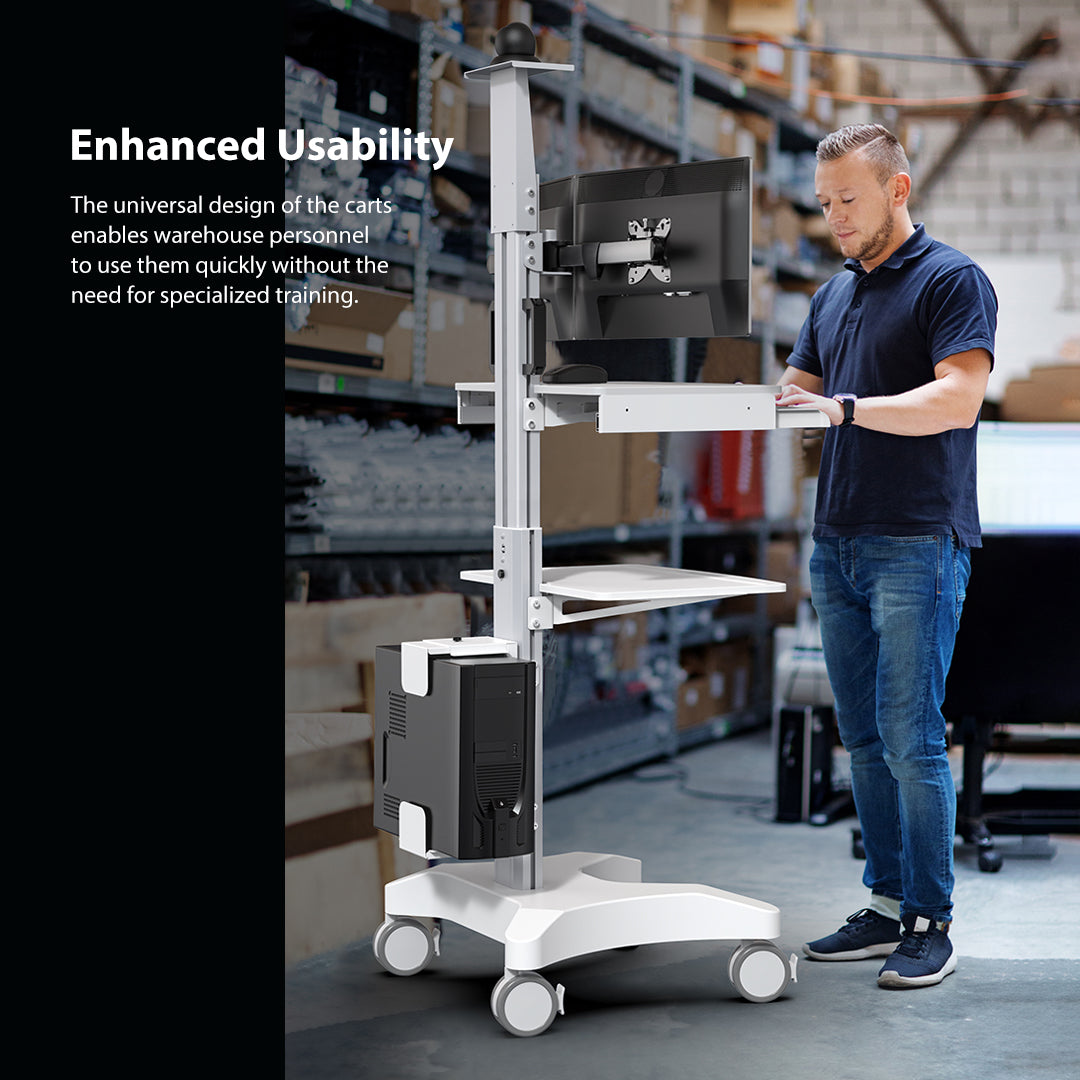 H2 Laboratory Equipment-Silent Wheel, Dental Scanning, Medical Moving Host/Monitor Equipment-Removable Display Case, Bracket