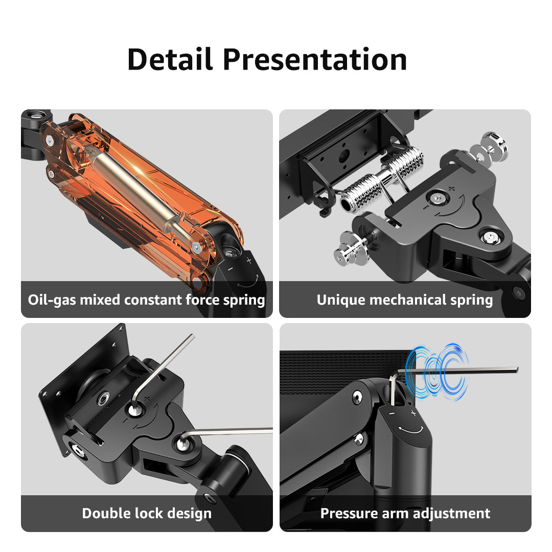 BEWISER Dual Monitor Arm for 17-32 Inch Screen,Black Heavy Duty Double Monitor Stand for Home Office,Extra Thick Arm VESA 75/100mm Desk Mount,Tilt Swivel Rotate(S1020D)