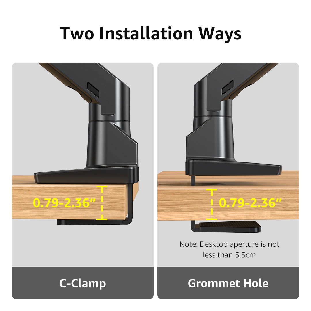 BEWISER Dual Monitor Arm for 17-32 Inch Screen,Black Heavy Duty Double Monitor Stand for Home Office,Extra Thick Arm VESA 75/100mm Desk Mount,Tilt Swivel Rotate(S1020D)