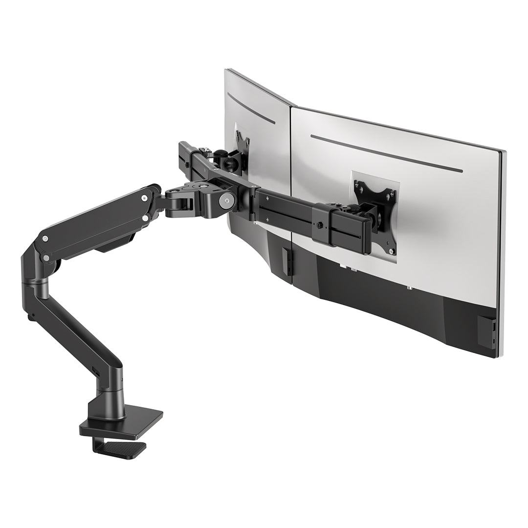 BEWISER Dual Monitor Arm for 17-32 Inch Screen,Black Heavy Duty Double Monitor Stand for Home Office,Extra Thick Arm VESA 75/100mm Desk Mount,Tilt Swivel Rotate(S1020D)
