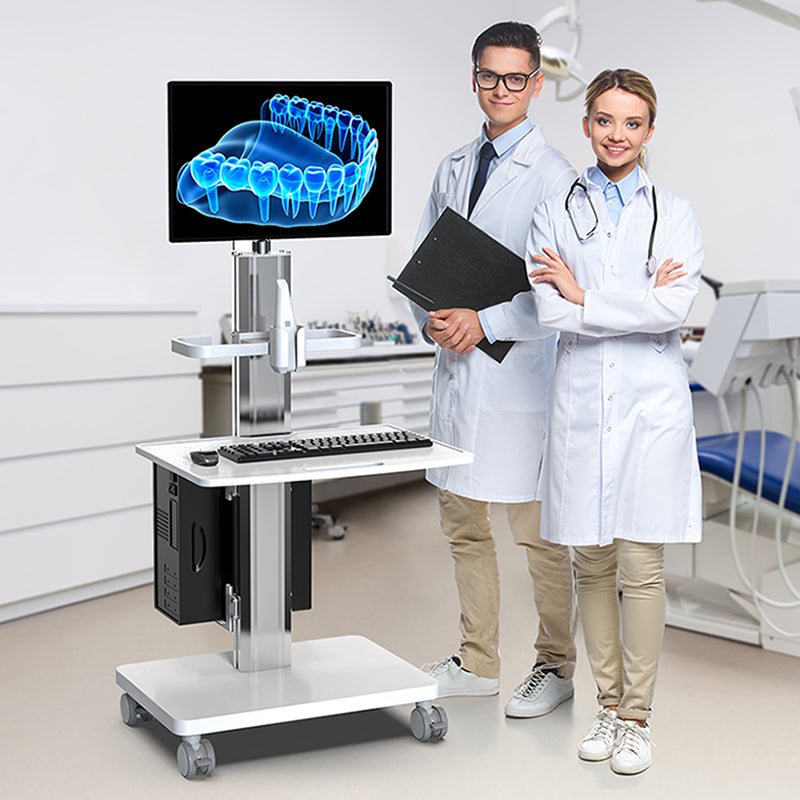 OC-1TS Dental Laboratory Equipment-Silent Wheel, Dental Scanning, Medical Moving Host/Monitor Equipment-Removable Display Case, Bracket