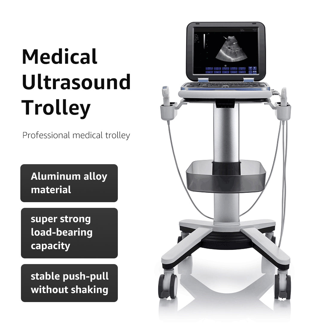 MT-1 Bewiser Ultrasound Medical Cart with Monitor Stand - Mobile Laptop Cart for Medical Use, Ideal for Ultrasound and B-Scan Equipment