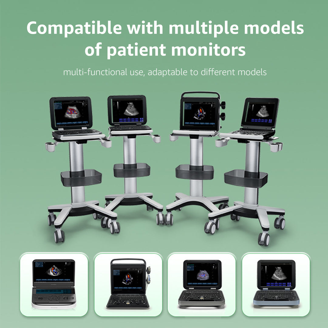 MT-1 Bewiser Ultrasound Medical Cart with Monitor Stand - Mobile Laptop Cart for Medical Use, Ideal for Ultrasound and B-Scan Equipment