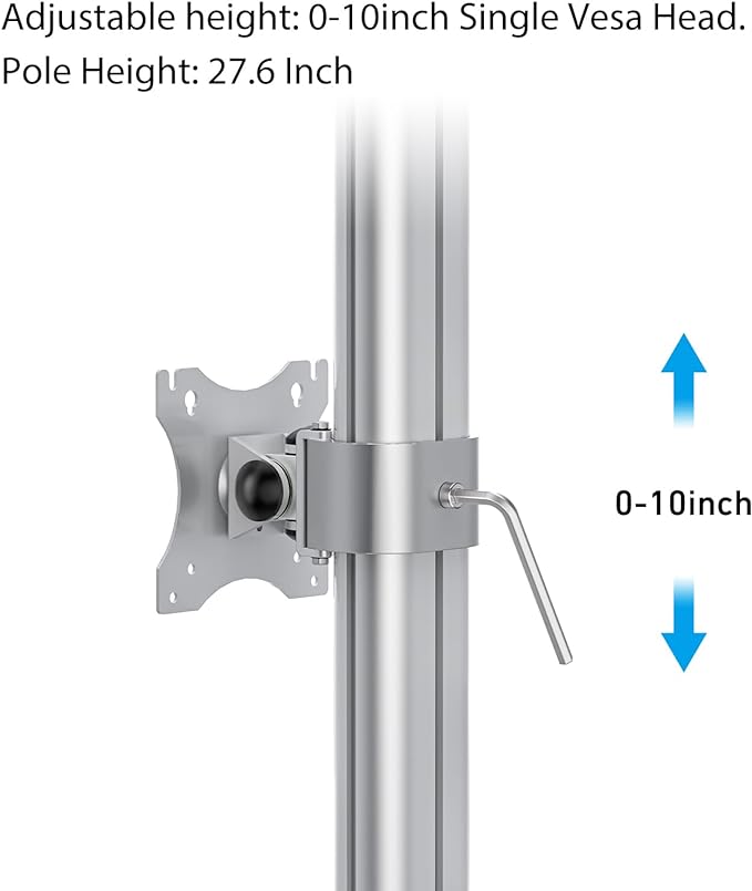 BL200 Dual Monitor Stand Desk Mount- Vertical Heavy Duty Monitor Riser Fits Two 17 to 49 Inch Screen with Swivel, Tilt, Height Adjustable,Weight Capacity up to 33 lbs