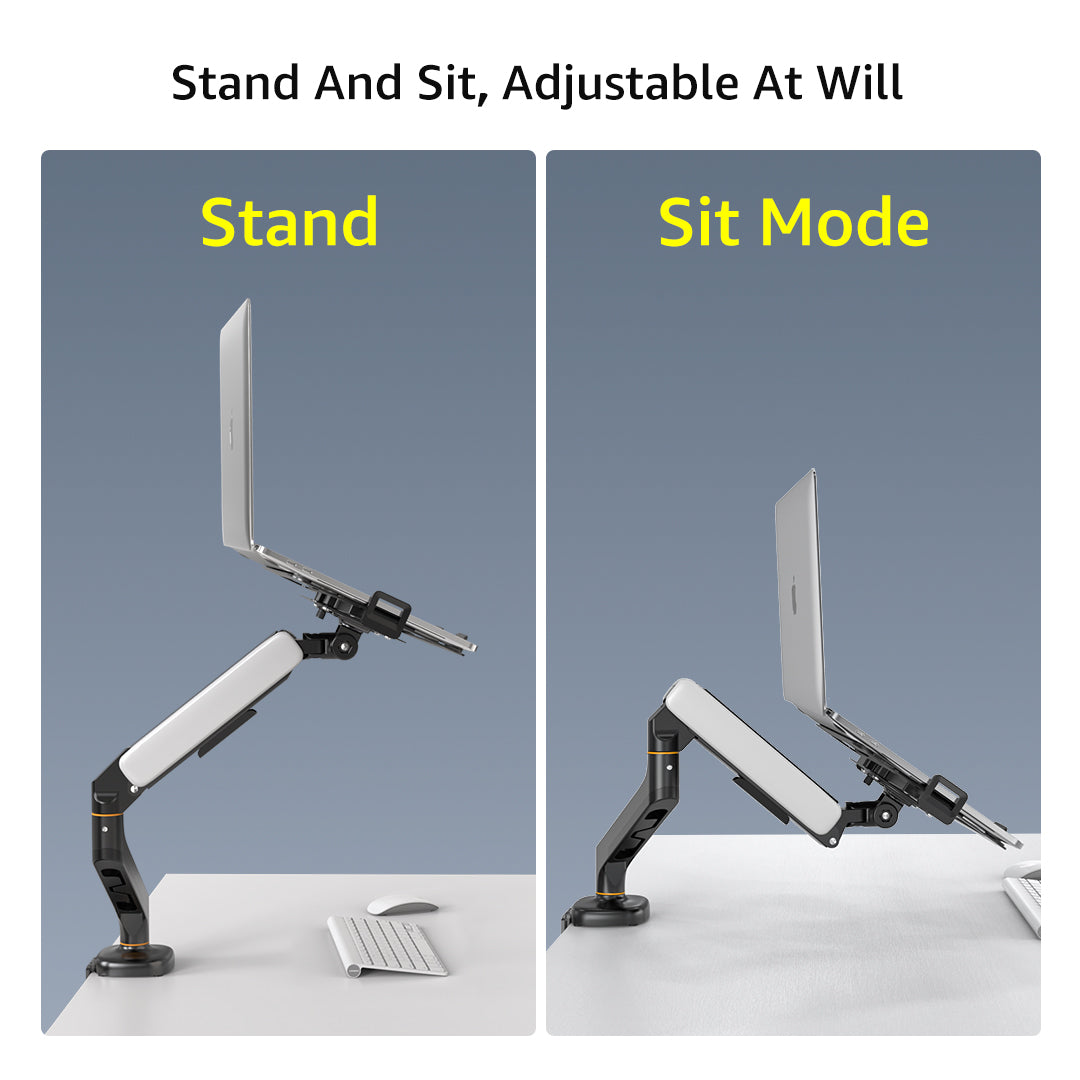 (X12N)BEWISER Laptop Arm Desk Mount with Gas Spring for 12-17 Inch Laptop,Adjustable Computer Notebook Mount Desk Stand,2-in-1 Monitor Arm for 13-32 Inch Monitor