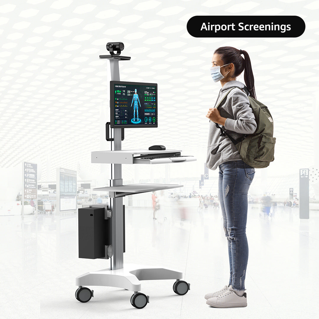 H1 Laboratory Equipment-Silent Wheel, Dental Scanning, Medical Moving Host/Monitor Equipment-Removable Display Case, Bracket