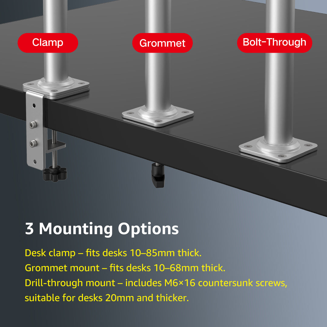 DL700-600 Industrial Monitor Stand Vertical Adjustable Height Monitor Riser Fits 17 to 32 Inch Screen with Swivel, Tilt, Height Adjustable