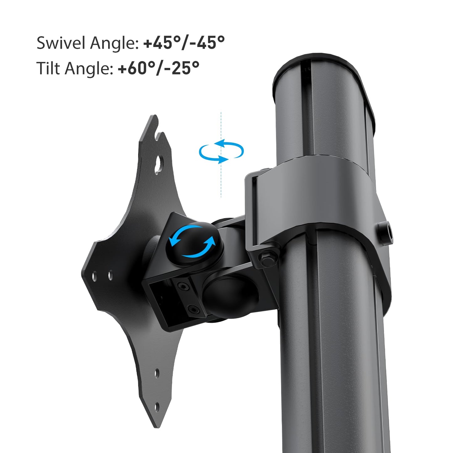 BEWISER Dual Monitor Stand - Vertical Heavy Duty Monitor Riser Fits Two 17 to 49 Inch Screen with Swivel, Tilt, Height Adjustable,weight capacity up to 33 lbs
