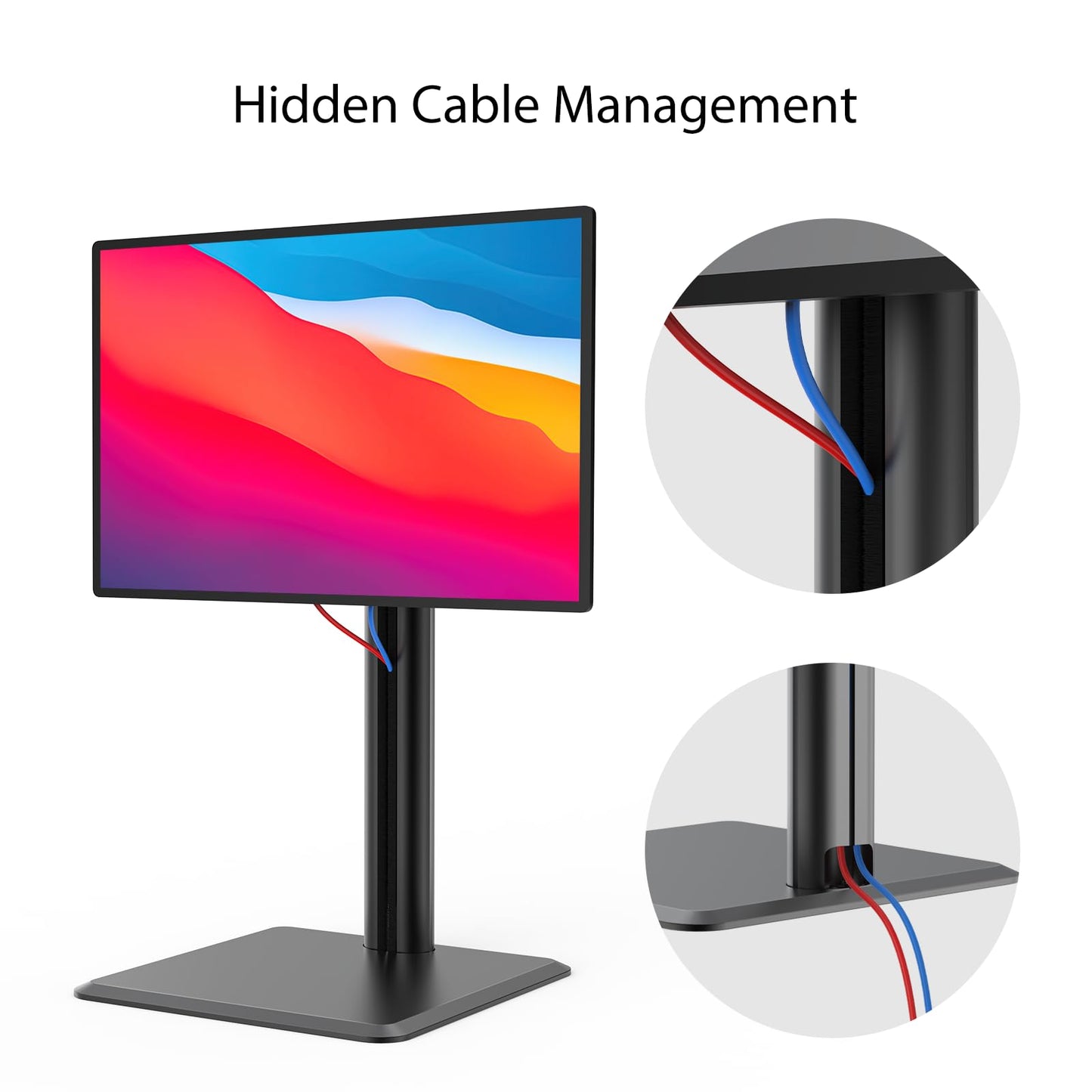 BEWISER Dual Monitor Stand - Vertical Heavy Duty Monitor Riser Fits Two 17 to 49 Inch Screen with Swivel, Tilt, Height Adjustable,weight capacity up to 33 lbs