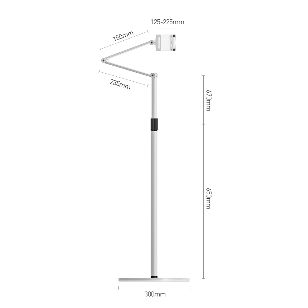 Tablet Floor Stand,Adjustable Universal 360-degree Rotatable Metal Tablet Holder,Phone Stand, Compatible 4.7-12.9" Screen(FS-1)