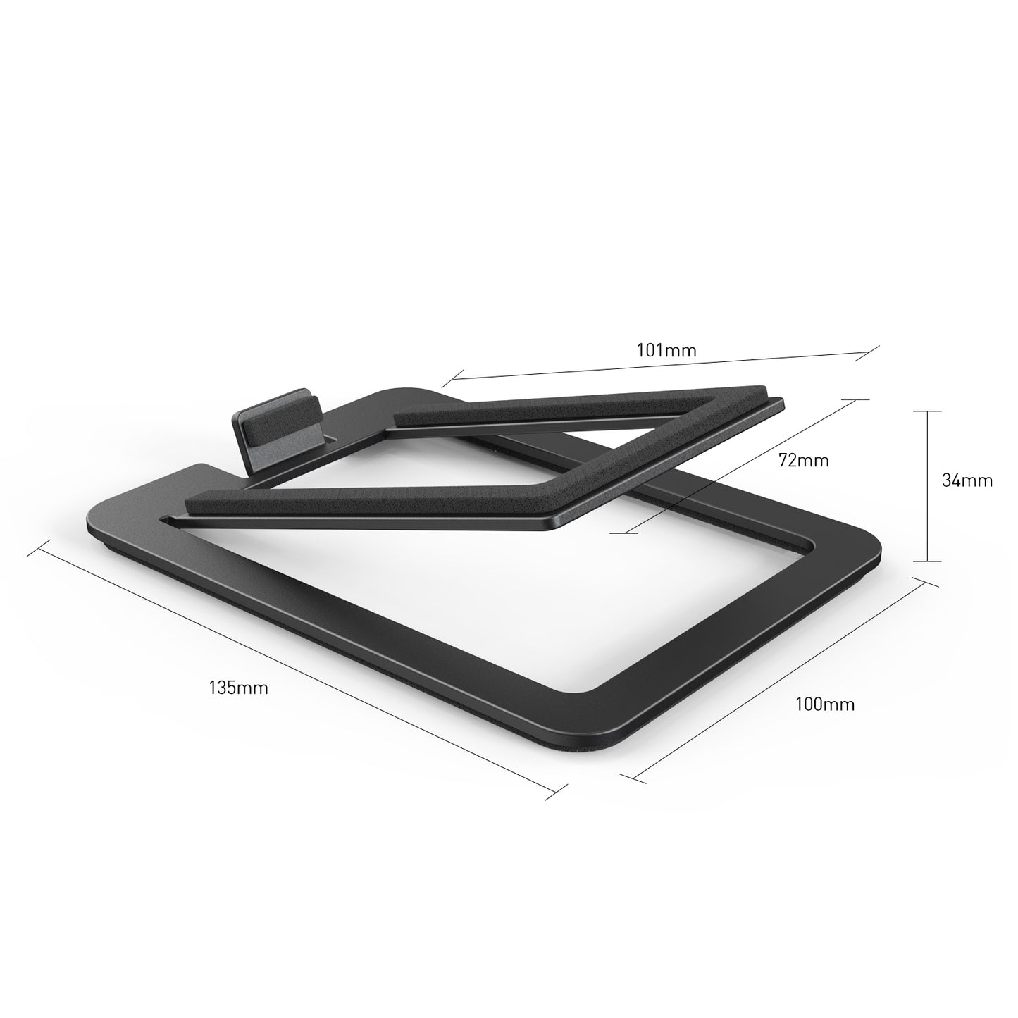 Metal Desktop Speaker Stands for Small Speakers, Tilted Tabletop Steel Computer Speaker Stands, Black (Pair)