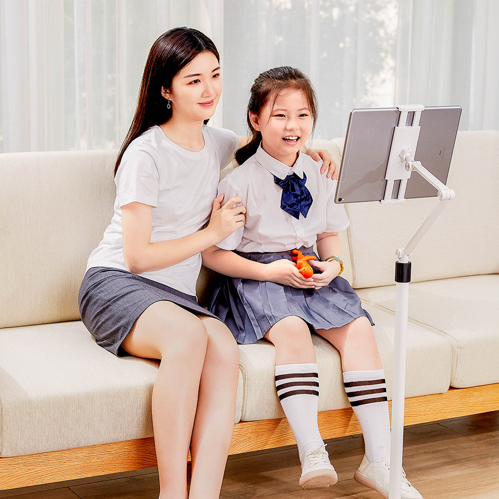 Tablet Floor Stand,Adjustable Universal 360-degree Rotatable Metal Tablet Holder,Phone Stand, Compatible 4.7-12.9" Screen(FS-1)