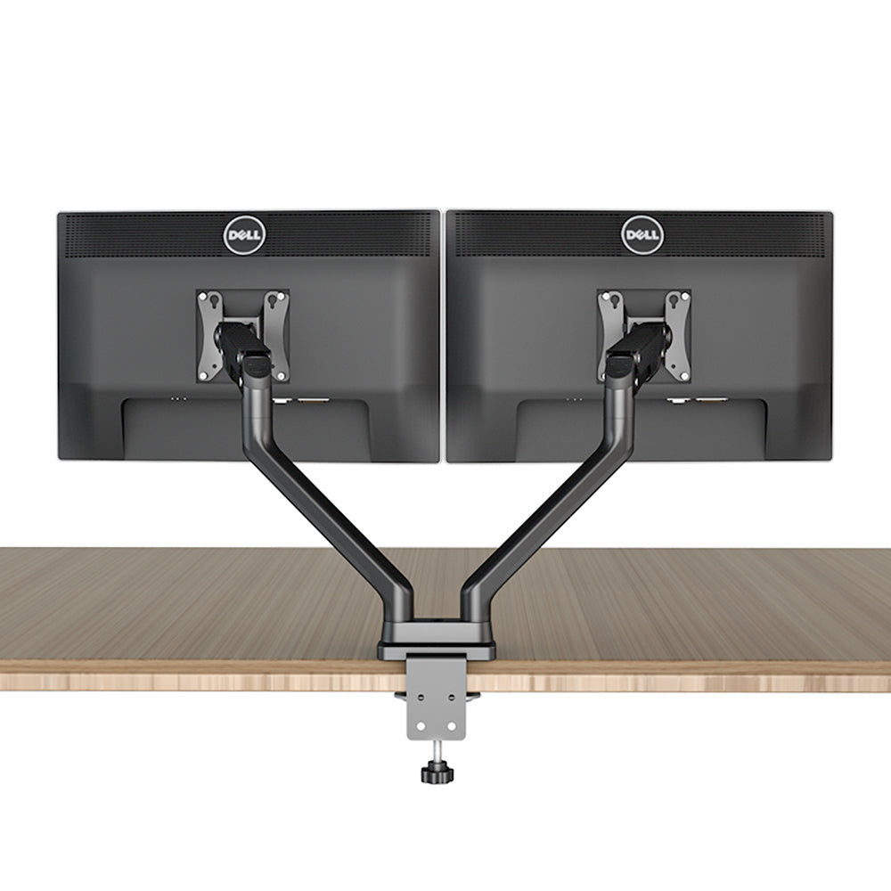 Dual Monitor Arms, For 2 Monitors,Fully Adjustable Gas Spring Desk Mount Swivel Bracket With Clamp, Grommet For Display Up to 32 Inch(D5-Dual)