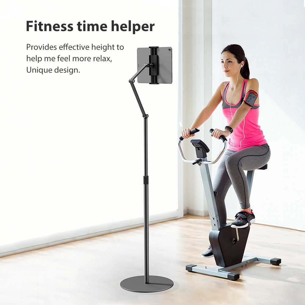 Tablet Floor Stand,Adjustable Universal 360-degree Rotatable Metal Tablet Holder,Phone Stand, Compatible 4.7-12.9" Screen(FS-1)