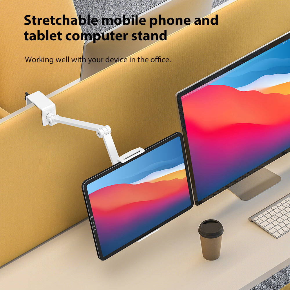 Tablet Holder, Cellphone Holder , IPad Holder With Clamp Desk Mounted Angle Adjustable Compatible with 4.7"- 15.6" Screen (CS-2)