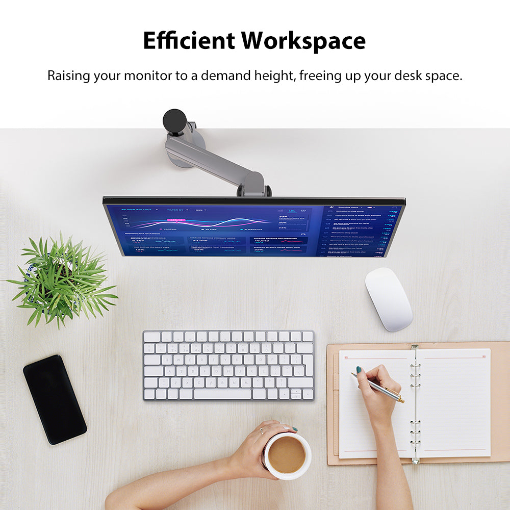 Single Monitor Arm Desk Mount for 32 Inch Display,Fully Adjustable Monitor Stand Mount with Height/Angle Adjustable,Tilt/Swivel/Rotation(L-One)