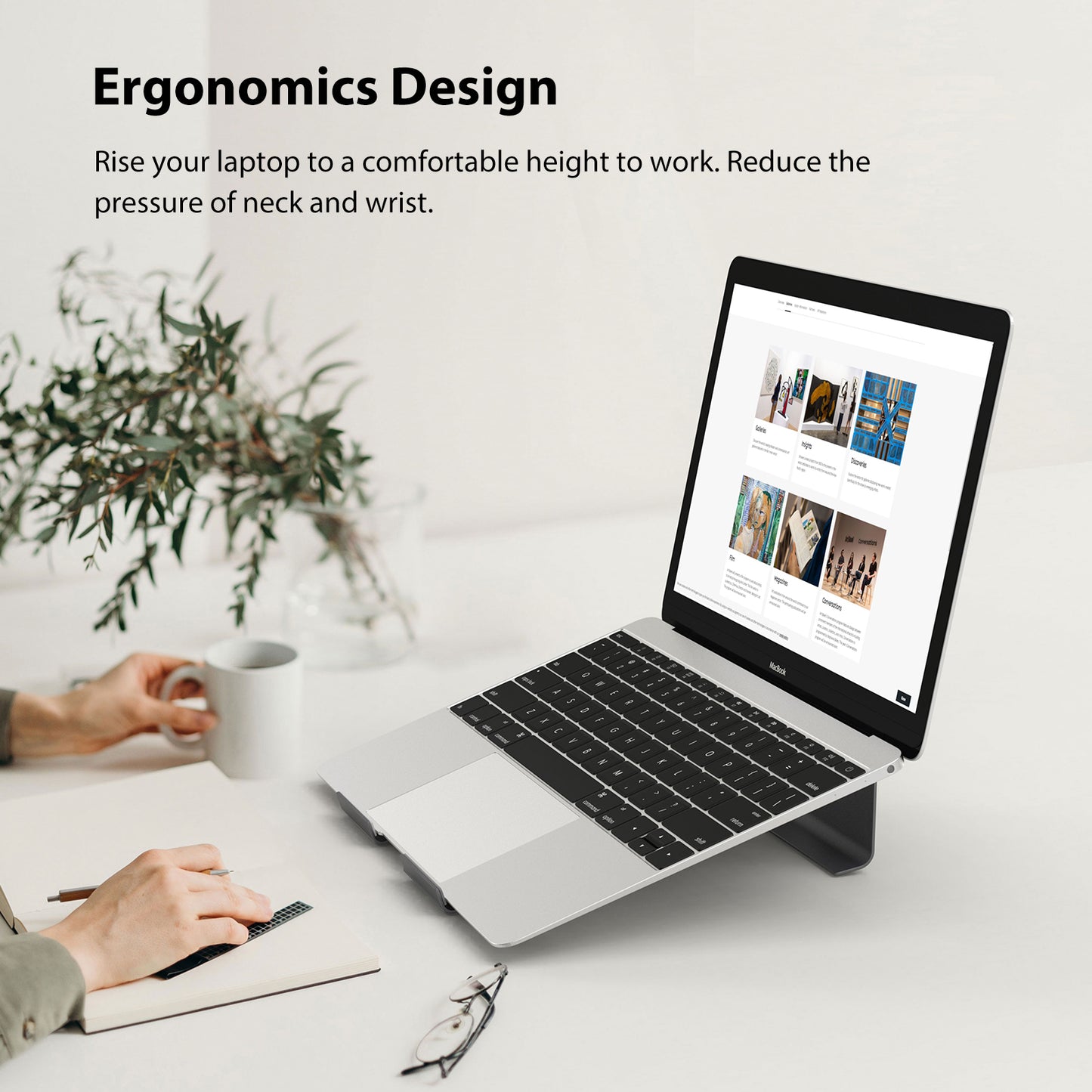 Laptop Stand,Aluminium Laptop Riser,Ergonomic Laptop Holder Compatible With Macbook Dell More 10-17 Inch Laptops Work From Home Or Office(LS-1)