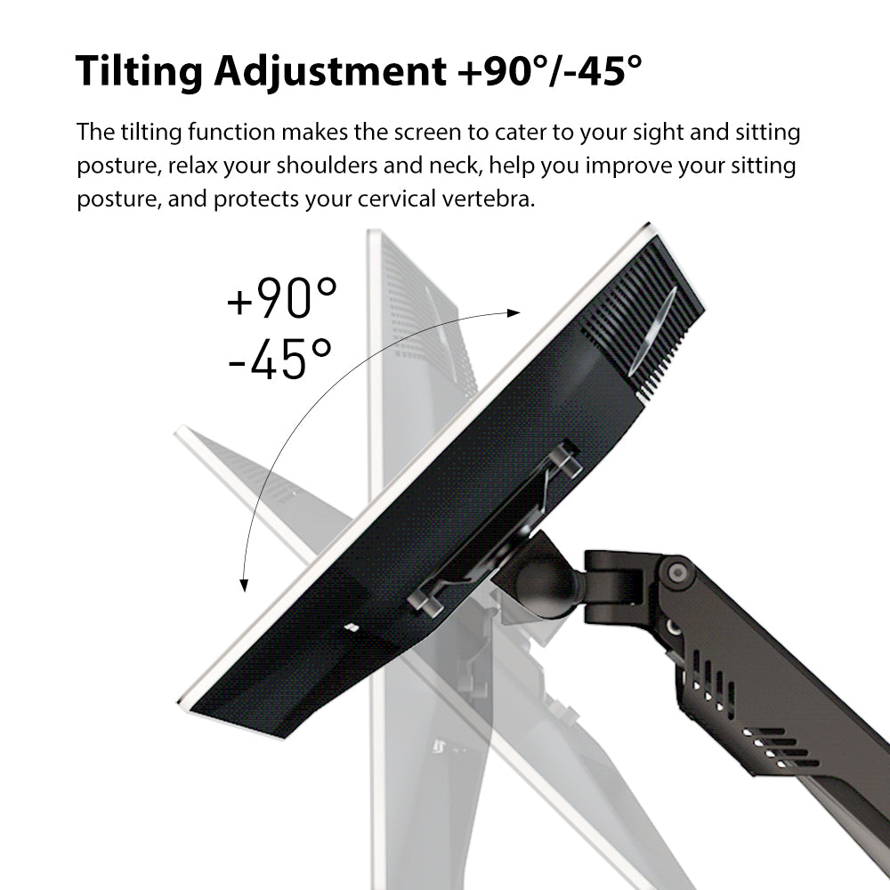 Dual Monitor Arms, For 2 Monitors,Fully Adjustable Gas Spring Desk Mount Swivel Bracket With Clamp, Grommet For Display Up to 32 Inch(D5-Dual)