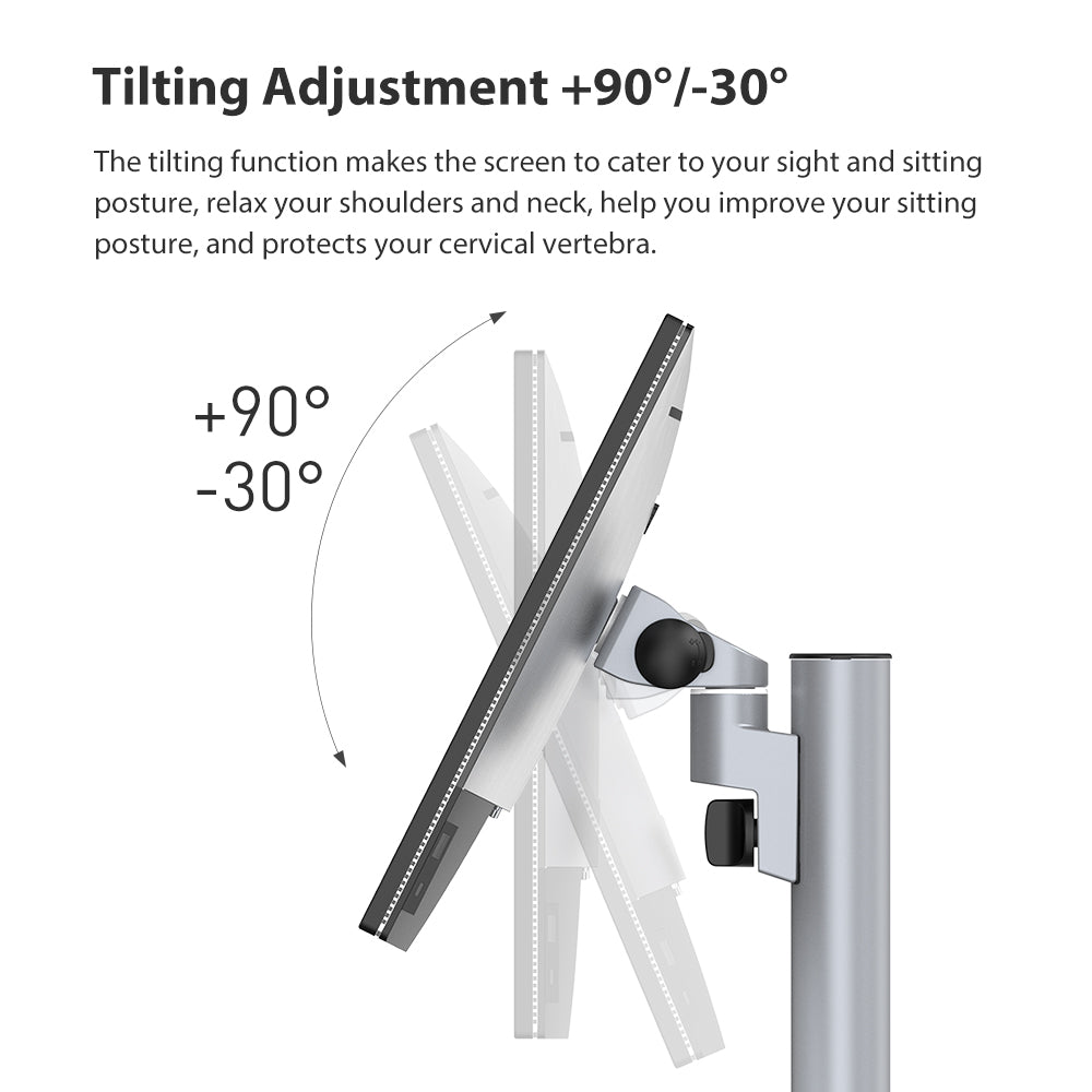 Single Monitor Mount,Adjustable Monitor Stand for Max 32 Inch Flat Curved Computer Screen,Monitor Arm Desk Mount,up to 22 lbs(L-Zero)