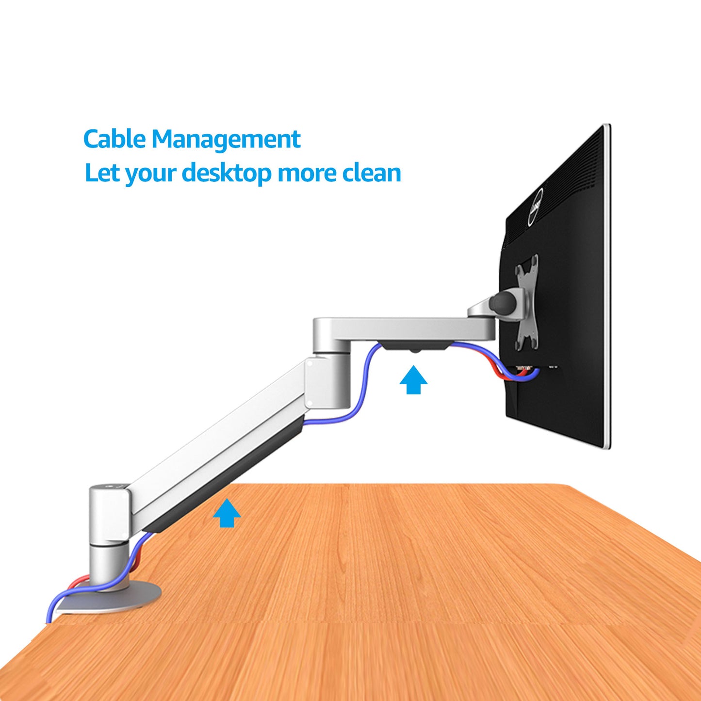 Monitor Arm Gas Spring Desk Mount,Heavy Duty Monitor Arm for Ultrawide Screen up to 43 inch,26.4lbs(D2U)