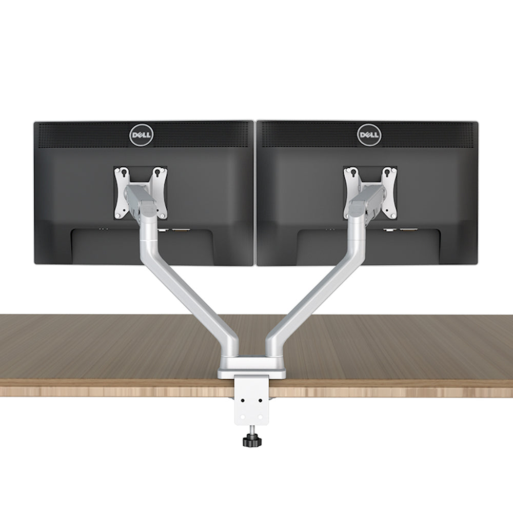 Dual Monitor Arms, For 2 Monitors,Fully Adjustable Gas Spring Desk Mount Swivel Bracket With Clamp, Grommet For Display Up to 32 Inch(D5-Dual)