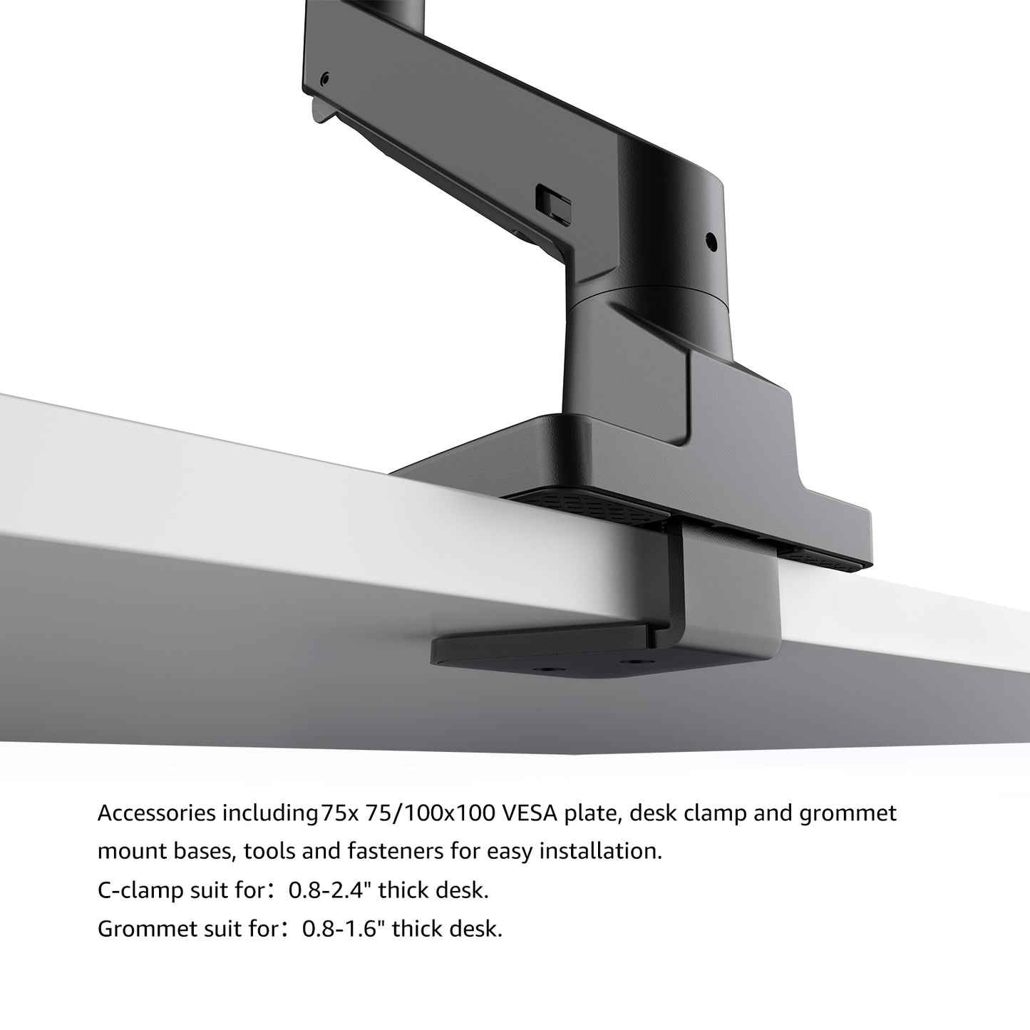 Single Ultrawide Monitor Arm , VESA Desk Mount – For 1000R Curved Monitors Up to 49 Inches, up to 44 lbs