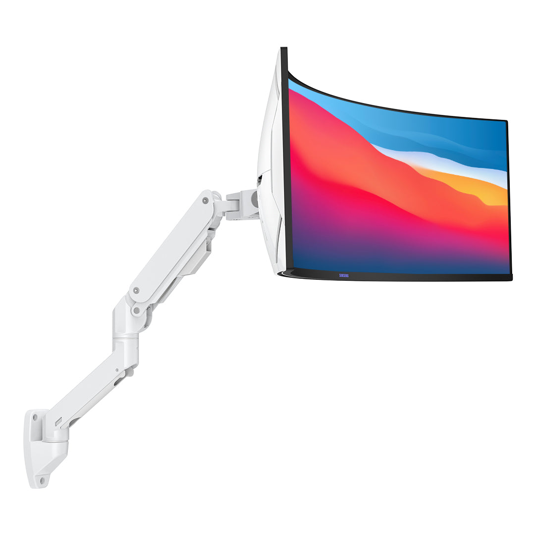 Single Ultrawide Monitor Arm , VESA Wall Mount – For 1000R Curved Monitors Up to 57 Inches, up to 44 lbs