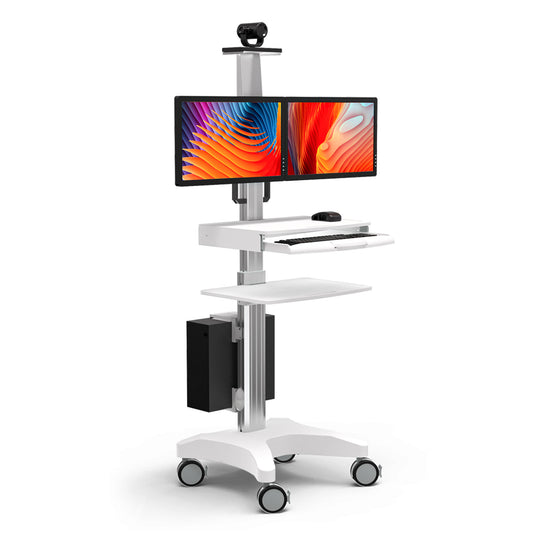H2 Laboratory Equipment-Silent Wheel, Dental Scanning, Medical Moving Host/Monitor Equipment-Removable Display Case, Bracket