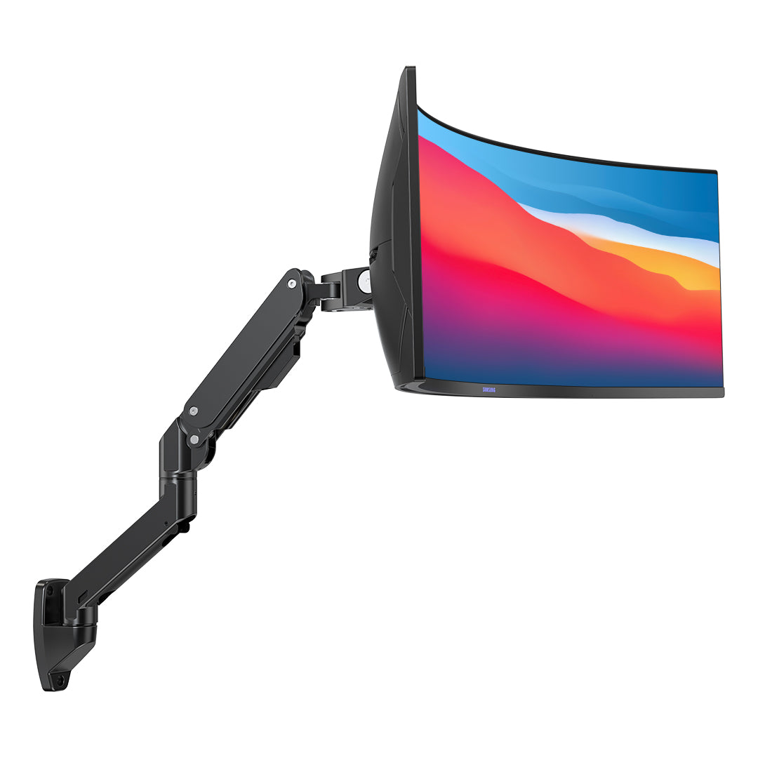 Single Ultrawide Monitor Arm , VESA Wall Mount – For 1000R Curved Monitors Up to 57 Inches, up to 44 lbs