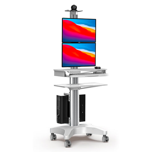 H2V Laboratory Equipment-Silent Wheel, Dental Scanning, Medical Moving Host/Monitor Equipment-Removable Display Case, Bracket
