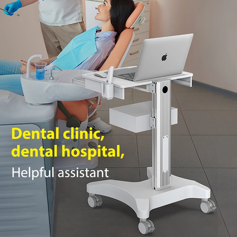 OC-3 Bewiser Medical Cart with Oral Scanner Stand Dental Clinic Cart with Wheels for Hospital and Beauty Salon