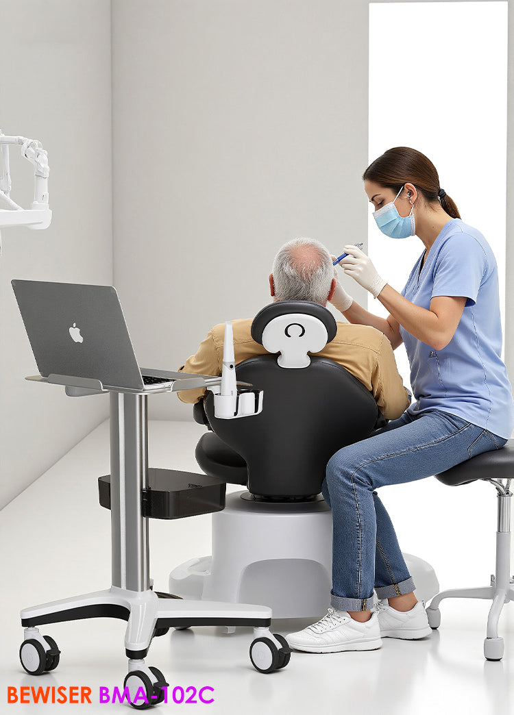 BMA-102C Bewiser Ultrasound Medical Cart Trolley Mobile Laptop Cart for Medical Use, Ideal for Ultrasound and B-Scan Equipment
