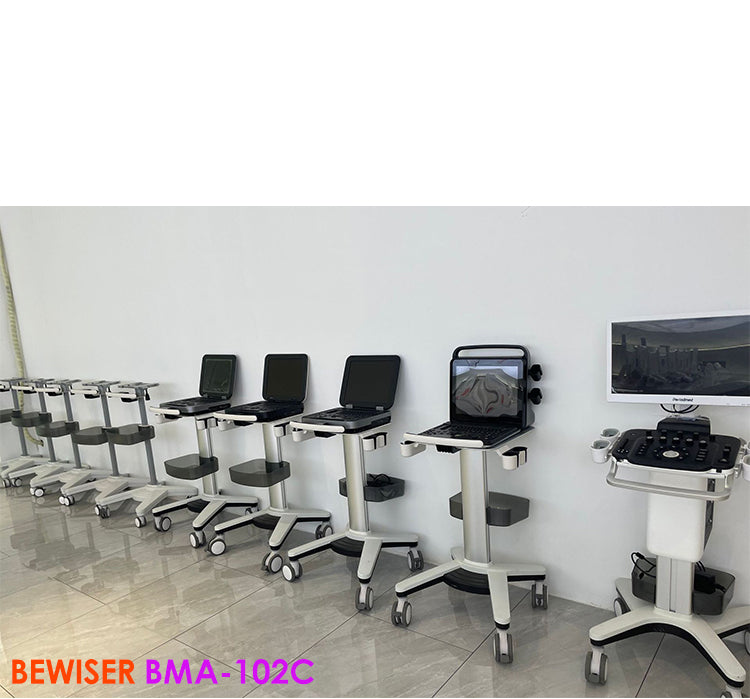 BMA-102C Bewiser Ultrasound Medical Cart Trolley Mobile Laptop Cart for Medical Use, Ideal for Ultrasound and B-Scan Equipment