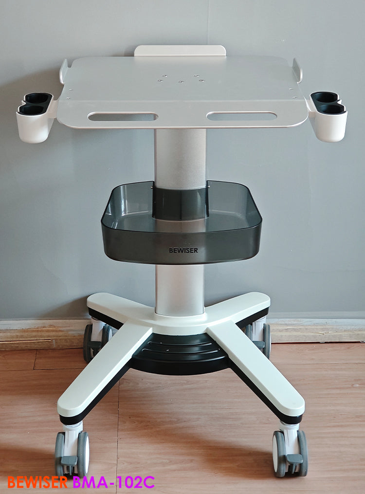 BMA-102C Bewiser Ultrasound Medical Cart Trolley Mobile Laptop Cart for Medical Use, Ideal for Ultrasound and B-Scan Equipment