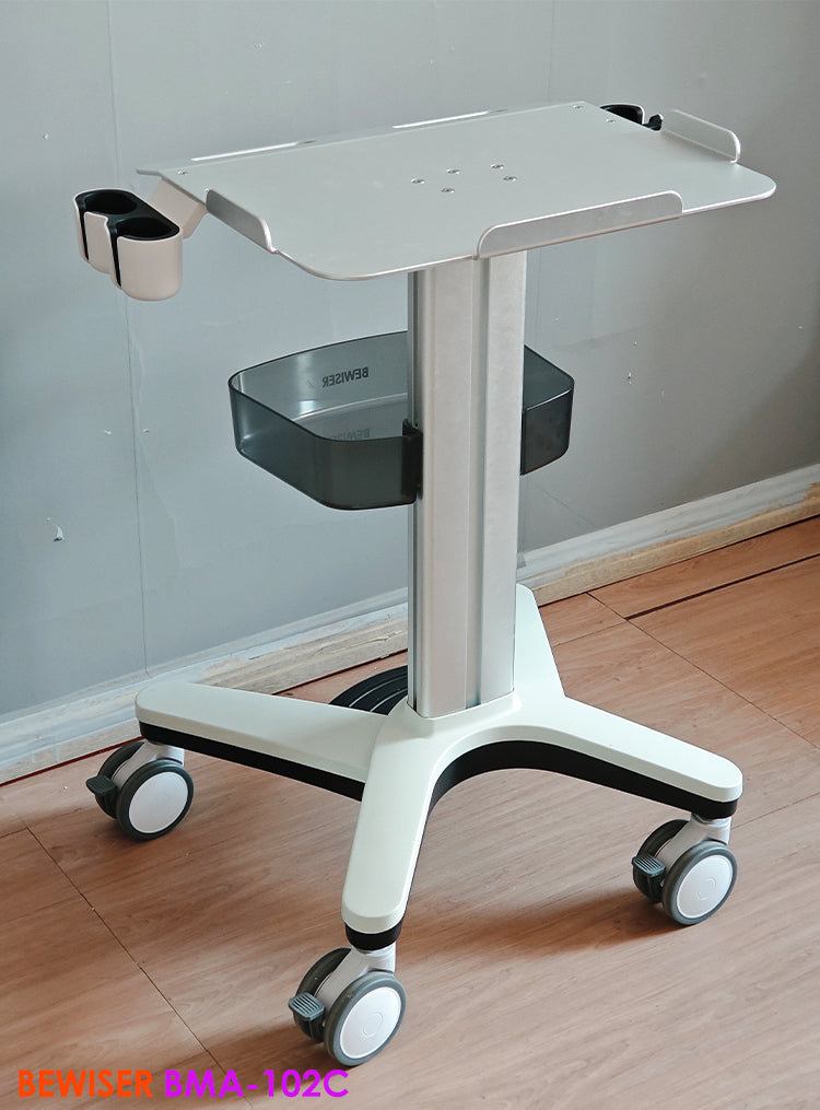 BMA-102C Bewiser Ultrasound Medical Cart Trolley Mobile Laptop Cart for Medical Use, Ideal for Ultrasound and B-Scan Equipment