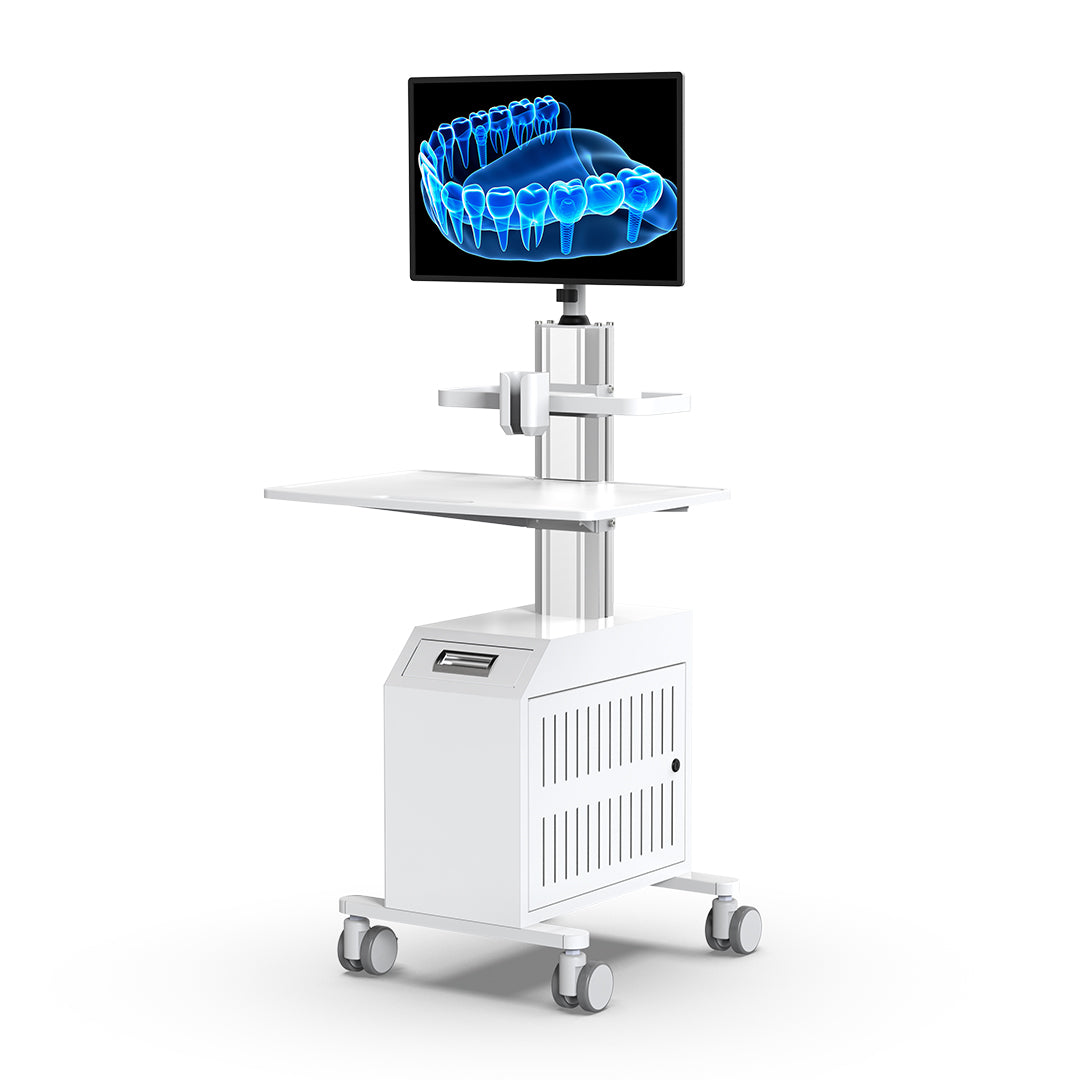 OC-5 Pro Dental Laboratory Equipment-Silent Wheel, Dental Scanning, Medical Moving Host/Monitor Equipment-Removable Display Case, Bracket