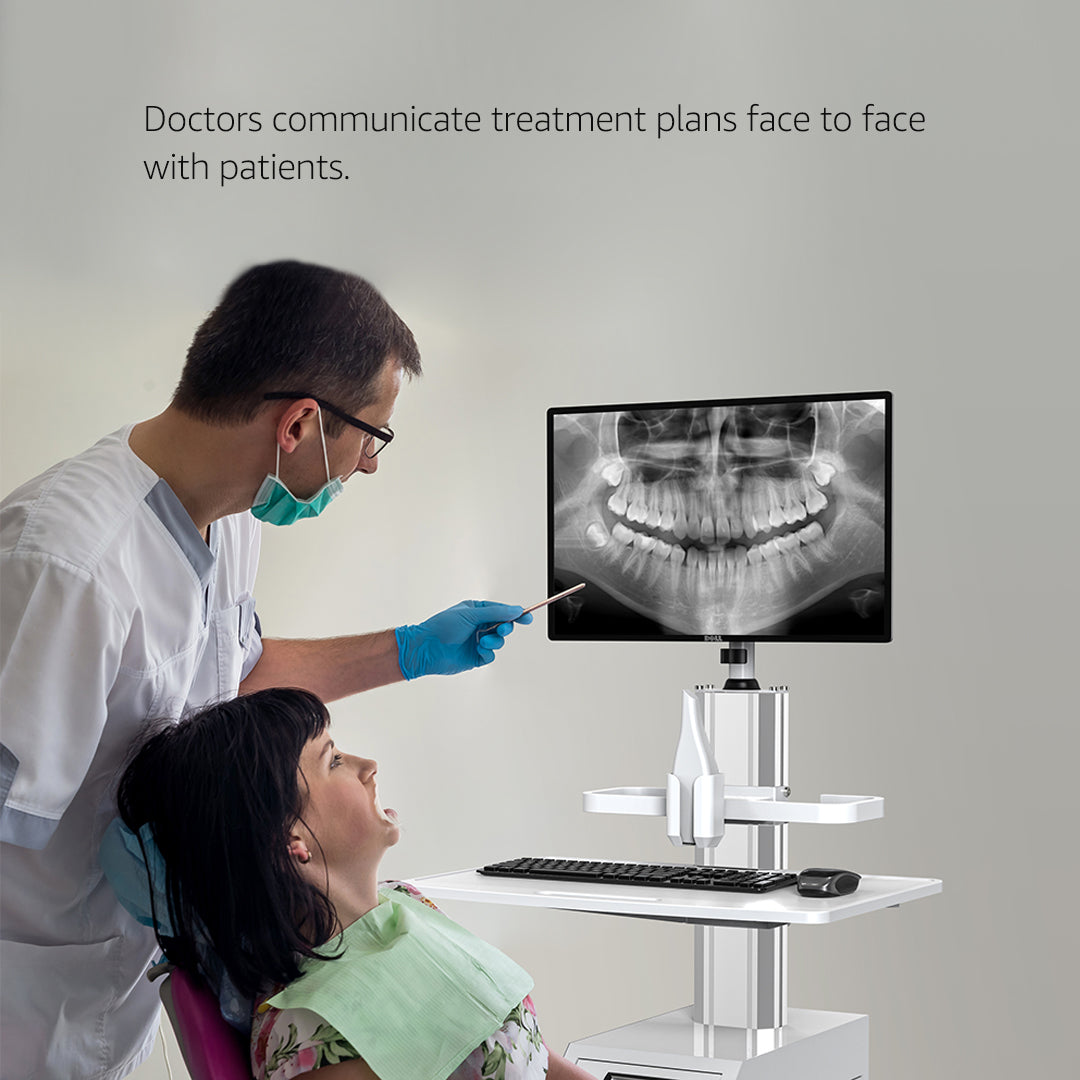 OC-5 Pro Dental Laboratory Equipment-Silent Wheel, Dental Scanning, Medical Moving Host/Monitor Equipment-Removable Display Case, Bracket