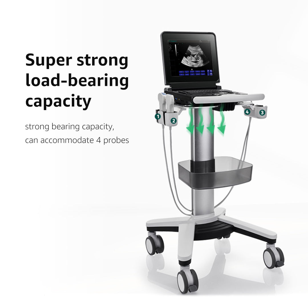 MT-1 Bewiser Ultrasound Medical Cart with Monitor Stand - Mobile Laptop Cart for Medical Use, Ideal for Ultrasound and B-Scan Equipment