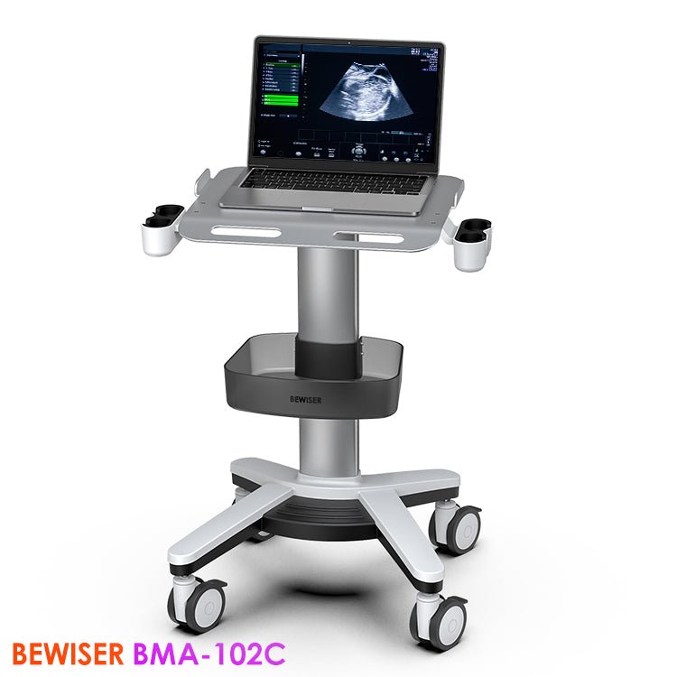 BMA-102C Bewiser Ultrasound Medical Cart Trolley Mobile Laptop Cart for Medical Use, Ideal for Ultrasound and B-Scan Equipment