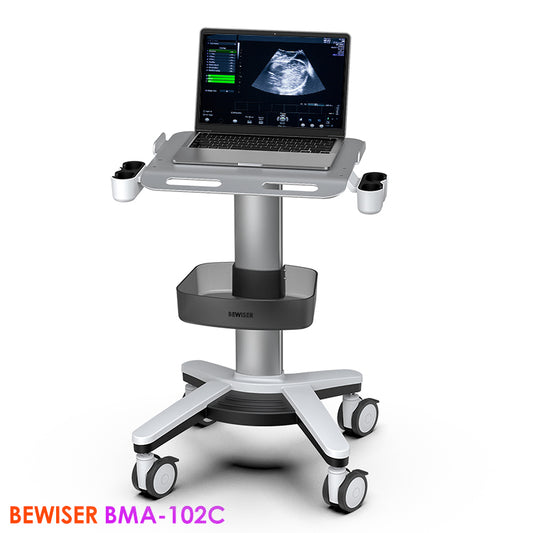 BMA-102C Bewiser Ultrasound Medical Cart Trolley Mobile Laptop Cart for Medical Use, Ideal for Ultrasound and B-Scan Equipment