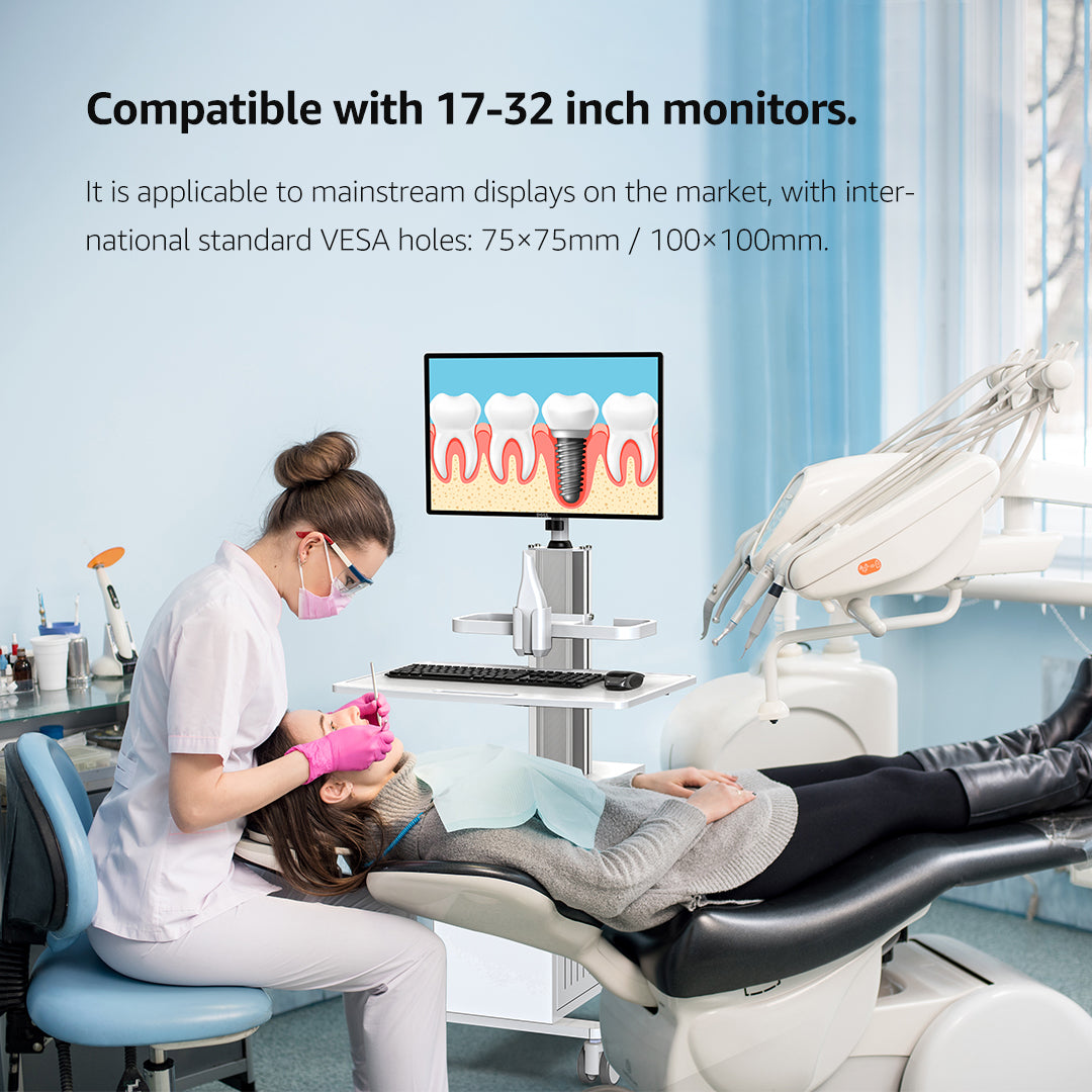 OC-5 Pro Dental Laboratory Equipment-Silent Wheel, Dental Scanning, Medical Moving Host/Monitor Equipment-Removable Display Case, Bracket